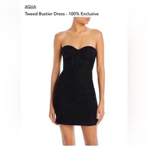 Aqua tweed sweetheart dress black